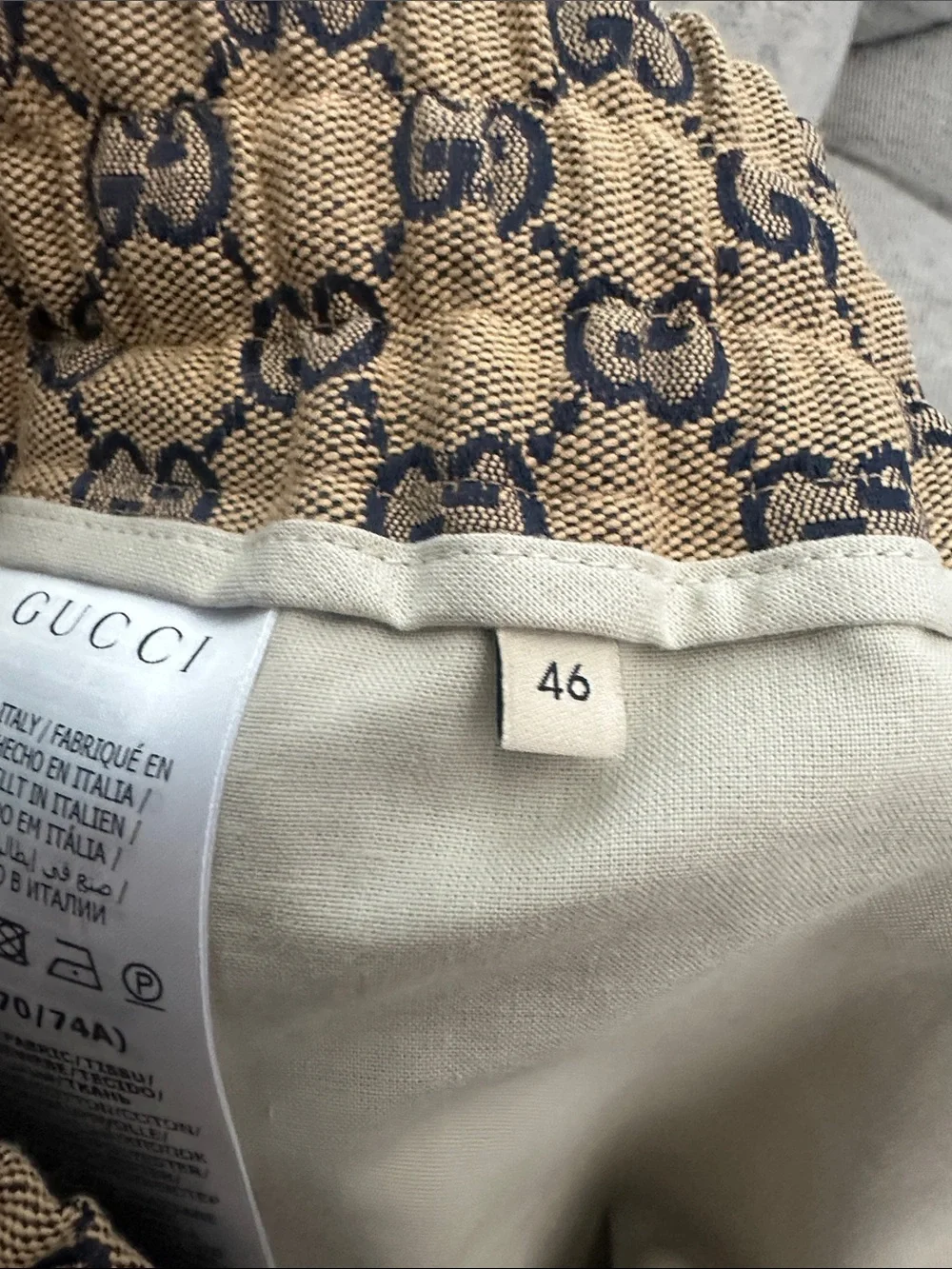 Gucci tan GG shorts